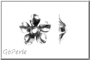 Perlenkappe "Flower" TRINITY BRASS, 12mm, antikversilbert, Messing, 1 Stk.