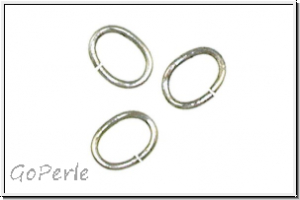 Biegering, oval, TRINITY BRASS, 7x5x0,8, antikversilbert, Messing, 10 Stk.