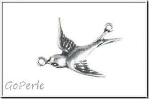 Anh�nger/Verbinder "Schwalbe, links" TRINITY BRASS, 19,5x15,5mm, antikversilbert, Messing, 1 Stk.