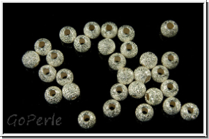 Silberperle "Kugel, diamantiert", 3mm, silberfb., 925er Silber, 1 Stk.