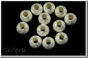 Silberperle "Kugel, diamantiert", 5mm, silberfb., 925er Silber, 1 Stk.