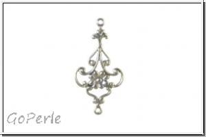 Anh�nger/Verbinder "Daisy", 21 x 10 mm, Stamping, antiksilberfb., Messing, 1 Stk.