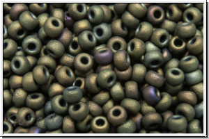 RR-11-2013, MIYUKI Rocailles, 11/0, olivine, dk., met., iris., matte, 10g