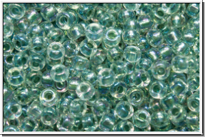 RR-11-0263, MIYUKI Rocailles, 11/0, crystal, trans., seafoam-ld., AB, 10g