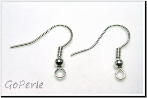 Ohrhaken "Fischhaken", 19x18x0,7mm, silberfb., Messing, 1 Paar