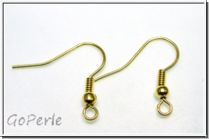 Ohrhaken "Fischhaken", 19x18x0,7mm, hellgoldfb., Metall, 1 Paar