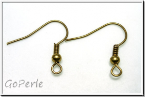 Ohrhaken "Fischhaken", 19x18x0,7mm, messingfb., Metall, 1 Paar