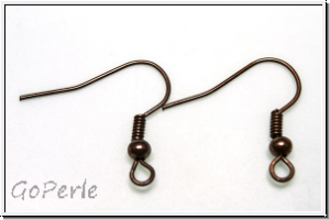 Ohrhaken "Fischhaken", 19x18x0,7mm, kupferfb., Messing, 1 Paar