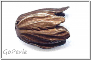 Perlenkappe "Blooming Tulip" TRINITY BRASS, 15x22mm, antikmessingfb., Messing, 1 Stk.