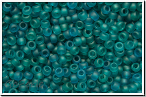 R-15-0007bdf, TOHO Rocailles, 15/0, teal, trans., matte, 5g