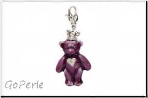 Rico Design Big Charms, "Teddy", klein, lila, 1 Stk.