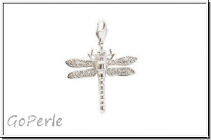 Rico Design Big Charms, "Libelle mit Strass", silber, 1 Stk.