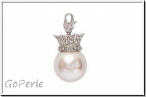 Rico Design Big Charms, "Perle mit Krone", silber/perlmutt