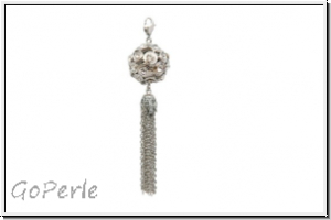 Rico Design Big Charms, "Strasskugel klein", silbern, 1 Stk.