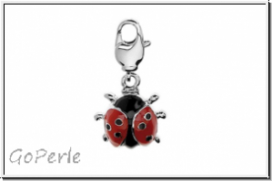 Rico Design Charm, "Marienk�fer", rot/schwarz/silber, 1 Stk.