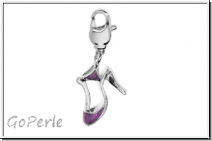 Rico Design Charm, "Poemps", violet/silber, 1 Stk.