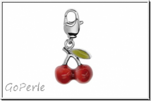Rico Design Charm "Kirschen", rot/gr�n, 1 Stk.