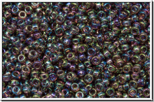 RR-15-0294, MIYUKI Rocailles, 15/0, amethyst, smoky, dk., trans., AB, 5g