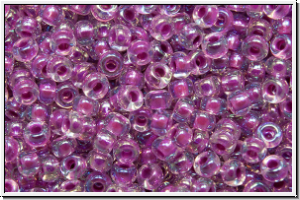 RR-11-0264, MIYUKI Rocailles, 11/0, crystal, trans., magenta-ld., AB, 10g