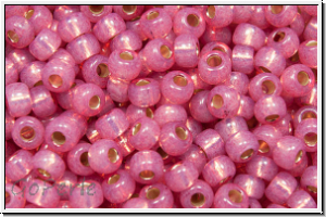 RR-08-0645, MIYUKI Rocailles, 08/0, rose (dyed), alabster, silver-ld., 10g