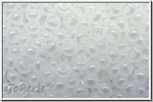 b�hm. Rocailles, 10/0, white, opal, luster, 10g