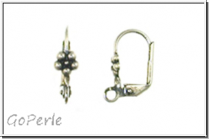 Klappbrisur "Daisy" TRINITY BRASS, 15x10mm, antikversilbert, Messing, 1 Paar