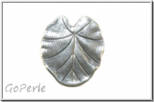 Anh�nger "Water Lily Leaf" TRINITY BRASS, 27,5x30mm, antikversilbert, Messing, 1 Stk.