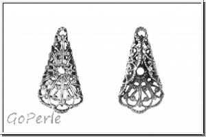 Anh�nger "Folded Filigree Triangle" TRINITY BRASS, 16x29mm, antikversilbert, Messing, 1 Stk.