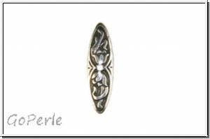 Toggle-Bar "Nouveau Lily" TRINITY BRASS, 7,5x26mm, antikversilbert, Messing, 1 Stk.