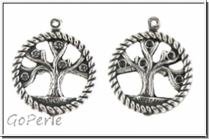 Anh�nger "Tree of Life" TRINITY BRASS, 20x24mm, antikversilbert, Messing, 1 Stk.