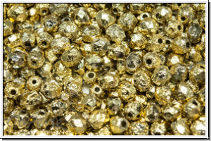 B�hm. Glasschliffperle, feuerpol., 4mm, crystal, trans., full amber, ge�tzt, 50 Stk.