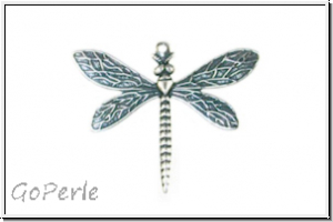 Anh�nger "Medium Dragonfly" TRINITY BRASS, 36x29mm, antikersilbert, Messing, 1 Stk.
