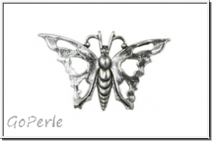 Filigree "Butterfly" TRINITY BRASS, 35x21mm, antikversilbert, Messing, 1 Stk.