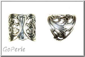Fingerring "Dramatic Filigree" TRINITY BRASS, Durchmesser ca. 20mm, anitkversilbert, Messing, 1 Stk.