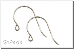 Ohrhaken "einfach", TRINITY BRASS, 26x20x0,8mm, antikversilbert, Messing, 1 Paar