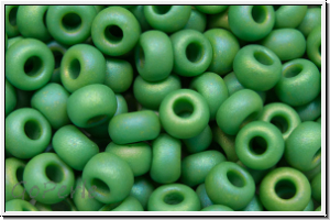 RR-06-0411fr, MIYUKI Rocailles, 06/0, green, op., matte, AB, 10g