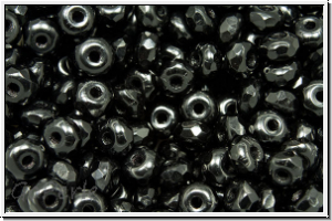 b�hm. Schliffperle, Donut, 2x3mm, black, op., 30 Stk.