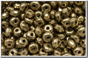 b�hm. Schliffperle, Donut, 2x3mm, bronze, gold, met., 30 Stk.
