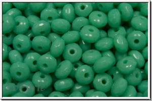 b�hm. Schliffperle, Donut, 2x3mm, green turquoise, op., 30 Stk.