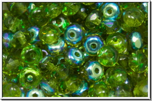 b�hm. Schliffperle, Donut, 3x5mm, olivine, trans., AB, 30 Stk.