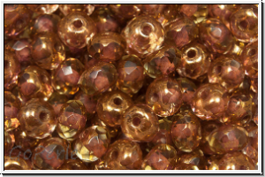 b�hm. Schliffperle, Donut, 3x5mm, crystal, trans., lila gold luster, 30 Stk.