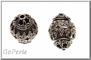 Metallperle "Oriental Lantern", 21x15mm, antiksilberfb., Metall, 1 Stk.