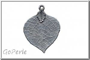 Anh�nger "Blatt", 46x35mm, antiksilberfb., Metall, 1 Stk.