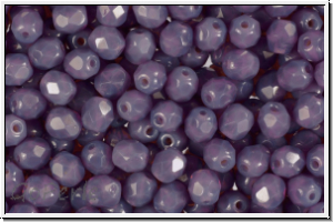 B�hm. Glasschliffperle, feuerpol., 4mm, amethyst, opal, 50 Stk.