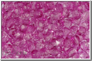 B�hm. Glasschliffperle, feuerpol., 4mm, crystal, trans., pink coating, 50 Stk.