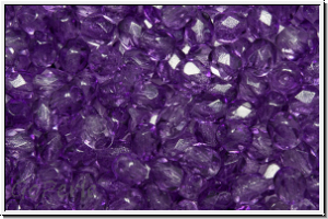 B�hm. Glasschliffperle, feuerpol., 4mm, crystal, trans., purple coating, 50 Stk.