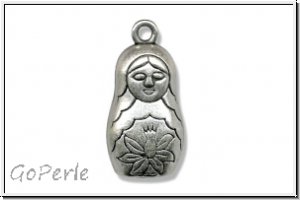Anh�nger "Matrjoshka, 3D", 14x28mm, antiksilberfb., Metall, 1 Stk.