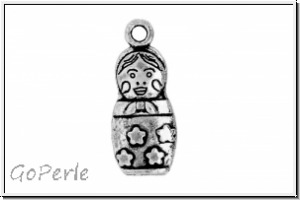 Anh�nger "Matrjoshka", 9x22mm, antiksilberfb., Metall, 1 Stk.