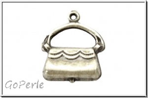 Anh�nger "Handtasche, 3D", 16x14mm, antiksilberfb., Messing, 1 Stk.