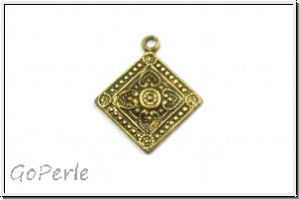 Anh�nger "Viktorianisches Quadrat", 15 x 18mm, antikmessingfb., Messing, 1 Stk.